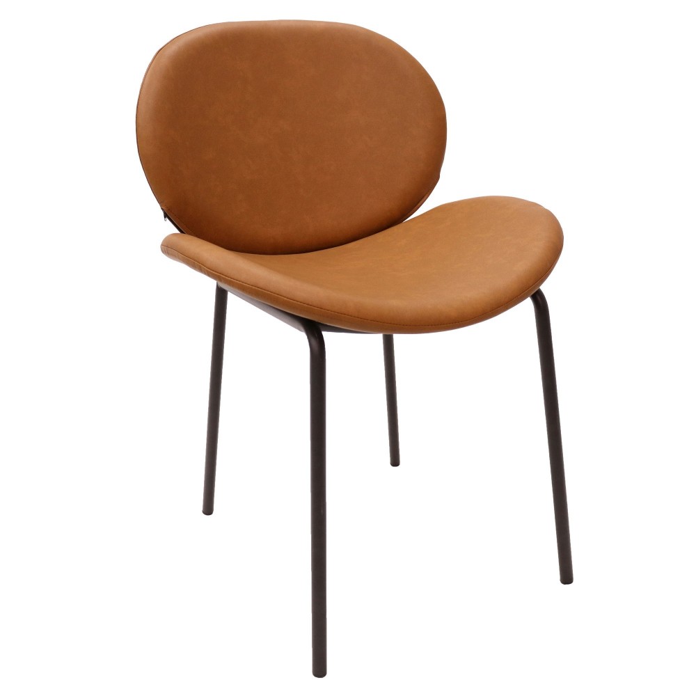 LeisureMod Servos Modern Dining Side Chair, Dark Brown