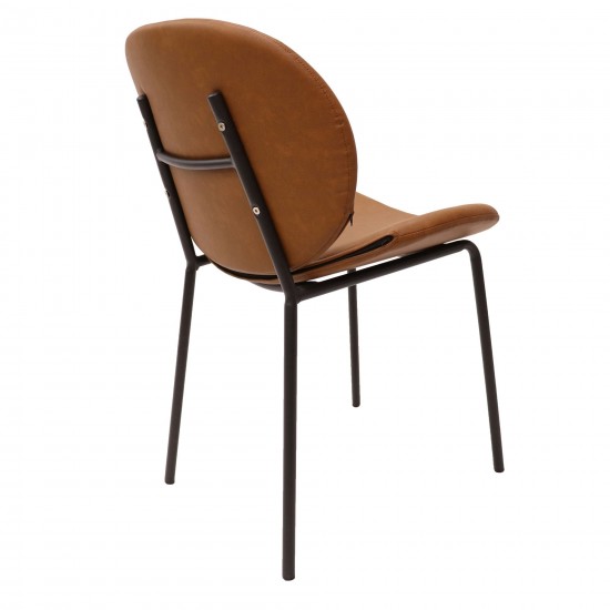 LeisureMod Servos Modern Dining Side Chair, Dark Brown