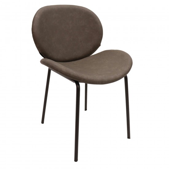 LeisureMod Servos Modern Dining Side Chair, Elephant Grey