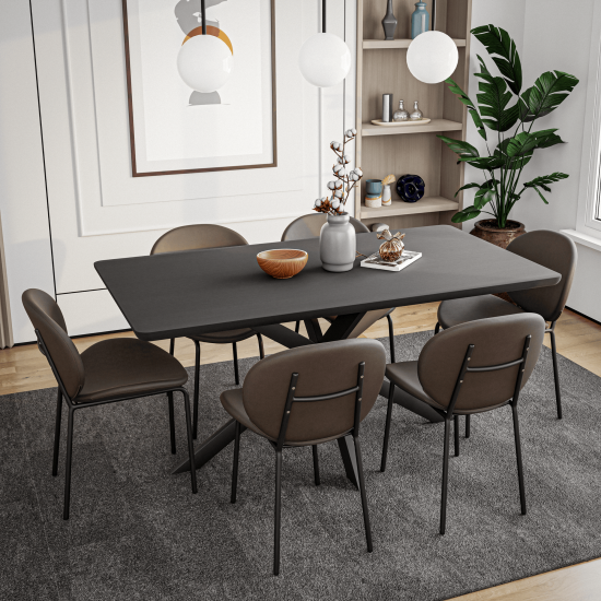 LeisureMod Servos Modern Dining Side Chair, Elephant Grey