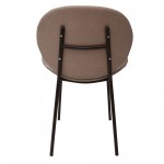 LeisureMod Servos Dining Side Chair with Upholstered Faux Leather Seat, Grey