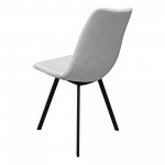 LeisureMod Markley Modern Leather Dining Chair Set of 4, Light Grey