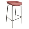 LeisureMod Servos Modern Barstool with Upholstered Faux Leather Seat, Bordeaux