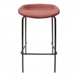 LeisureMod Servos Modern Barstool with Upholstered Faux Leather Seat, Bordeaux