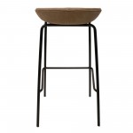 LeisureMod Servos Modern Barstool with Upholstered Faux Leather Seat, Sand Brown