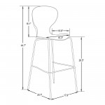 LeisureMod Oyster Acrylic Barstool with Steel Frame in Chrome Finish, Smoke