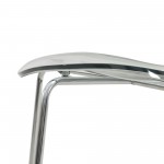 LeisureMod Oyster Acrylic Barstool with Steel Frame in Chrome Finish, Smoke