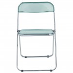 Leisuremod Lawrence 5-Piece Acrylic Folding Dining Chair, Table, Jade Green