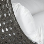 LeisureMod Charcoal Wicker Hanging 2 person Egg Swing Chair, White