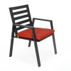 LeisureMod Chelsea Patio Dining Armchair with Removable Cushions , Cherry Red