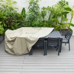 LeisureMod Chelsea Rectangular Outdoor Rain Cover for 87" Patio Set, Brown