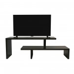 LeisureMod Orford Mid-Century Modern TV Stand with MDF Shelves, Phantom Grey