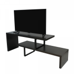 LeisureMod Orford Mid-Century Modern TV Stand with MDF Shelves, Phantom Grey