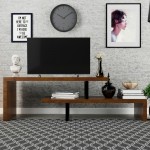 LeisureMod Orford Mid-Century Modern TV Stand with MDF Shelves, Walnut