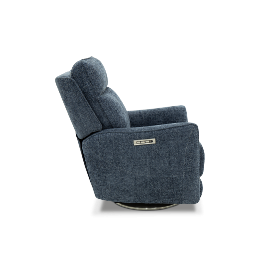 Maben Triple Power Swivel Recliner w/Power Recline, Head Rest & Power Lumbar