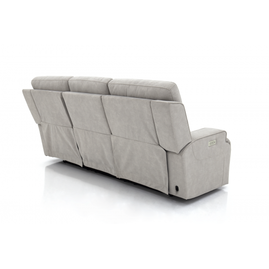 Ashbee Zero Gravity Sofa w/Power Recline, Head Rests & 3" Footrest Extension