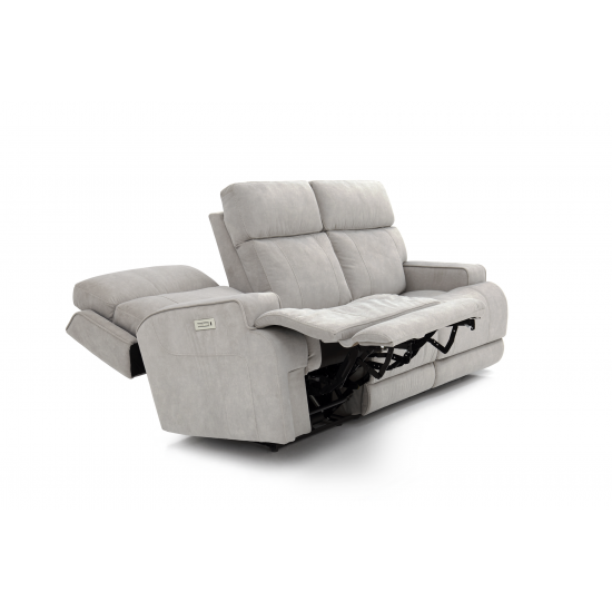 Ashbee Zero Gravity Sofa w/Power Recline, Head Rests & 3" Footrest Extension