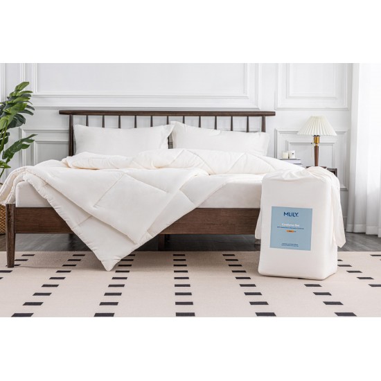 MLILY Soft Washed Down Alternative Comforter Set Queen - Gray