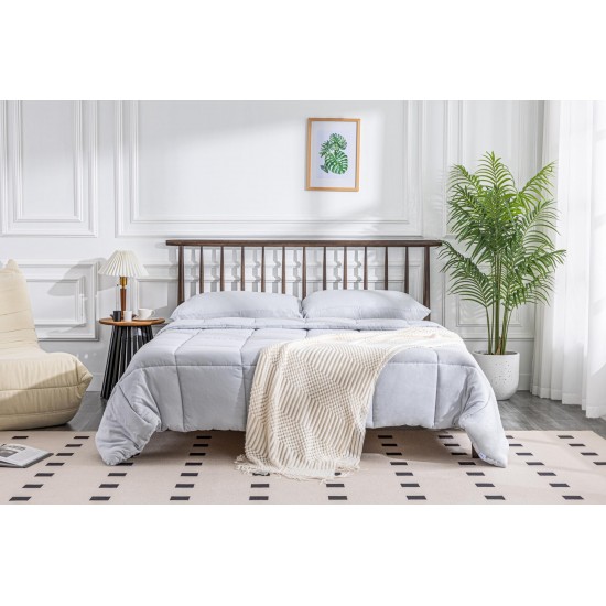 MLILY Soft Washed Down Alternative Comforter Set Queen - Gray