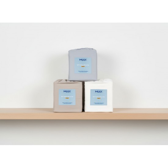 MLILY Soft Washed Sheet Set Cal King - White