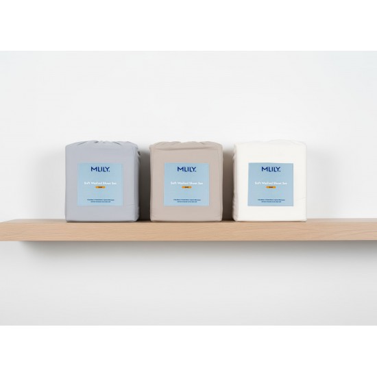 MLILY Soft Washed Sheet Set Split Cal King - White