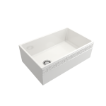 Vigneto Apron Front Fireclay 30 in. Single Bowl Kitchen Sink with Protective Bottom Grid and Strainer in White