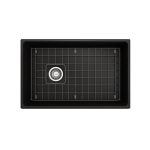 Vigneto Apron Front Fireclay 30 in. Single Bowl Kitchen Sink with Protective Bottom Grid and Strainer in Matte Black