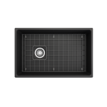 Vigneto Apron Front Fireclay 30 in. Single Bowl Kitchen Sink with Protective Bottom Grid and Strainer in Matte Dark Gray