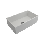 Contempo Apron Front Fireclay 33 in. Single Bowl Kitchen Sink with Protective Bottom Grid and Strainer in White