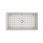 Vigneto Apron Front Fireclay 33 in. Single Bowl Kitchen Sink with Protective Bottom Grid and Strainer in White