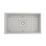 Vigneto Apron Front Fireclay 33 in. Single Bowl Kitchen Sink with Protective Bottom Grid and Strainer in Matte White