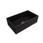 Vigneto Apron Front Fireclay 33 in. Single Bowl Kitchen Sink with Protective Bottom Grid and Strainer in Matte Black