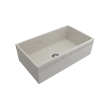 Vigneto Apron Front Fireclay 33 in. Single Bowl Kitchen Sink with Protective Bottom Grid and Strainer in Biscuit