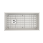 Contempo Apron Front Fireclay 36 in. Single Bowl Kitchen Sink with Protective Bottom Grid and Strainer in White