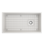 Vigneto Apron Front Fireclay 36 in. Single Bowl Kitchen Sink with Protective Bottom Grid and Strainer in White