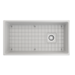 Vigneto Apron Front Fireclay 36 in. Single Bowl Kitchen Sink with Protective Bottom Grid and Strainer in Matte White