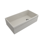 Vigneto Apron Front Fireclay 36 in. Single Bowl Kitchen Sink with Protective Bottom Grid and Strainer in Biscuit