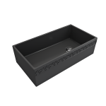 Vigneto Apron Front Fireclay 36 in. Single Bowl Kitchen Sink with Protective Bottom Grid and Strainer in Matte Dark Gray