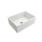 Contempo Apron Front Fireclay 27 in. Single Bowl Kitchen Sink with Protective Bottom Grid and Strainer in Matte White