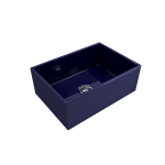 Contempo Apron Front Fireclay 27 in. Single Bowl Kitchen Sink with Protective Bottom Grid and Strainer in Sapphire Blue