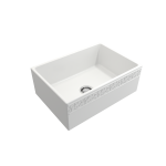 Vigneto Apron Front Fireclay 27 in. Single Bowl Kitchen Sink with Protective Bottom Grid and Strainer in Matte White