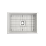 Vigneto Apron Front Fireclay 27 in. Single Bowl Kitchen Sink with Protective Bottom Grid and Strainer in Matte White