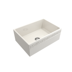 Vigneto Apron Front Fireclay 27 in. Single Bowl Kitchen Sink with Protective Bottom Grid and Strainer in Biscuit