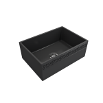 Vigneto Apron Front Fireclay 27 in. Single Bowl Kitchen Sink with Protective Bottom Grid and Strainer in Matte Dark Gray