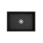 Vigneto Apron Front Fireclay 27 in. Single Bowl Kitchen Sink with Protective Bottom Grid and Strainer in Matte Dark Gray