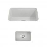 Sotto Dual Mount Fireclay 12 in. Single Bowl Bar Sink with Strainer in Matte White