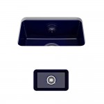Sotto Dual Mount Fireclay 12 in. Single Bowl Bar Sink with Strainer in Sapphire Blue
