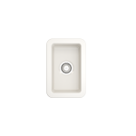 Sotto Dual Mount Fireclay 12 in. Single Bowl Bar Sink with Strainer in Biscuit