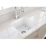 Sotto Dual-Mount Fireclay 18 in. Single Bowl Bar Sink with Protective Bottom Grid and Strainer in White