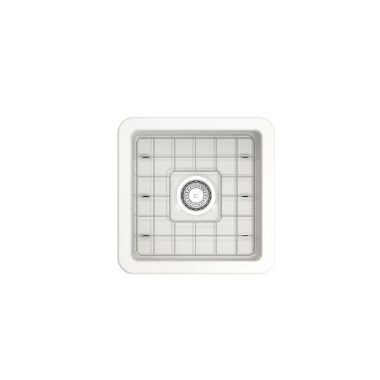 Sotto Dual-Mount Fireclay 18 in. Single Bowl Bar Sink with Protective Bottom Grid and Strainer in White